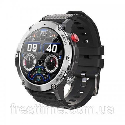 Чоловічий наручний розумний смарт-годинник Smart Watch Modfit Sniper Black-Silver 36 мм. 1077-0217 фото