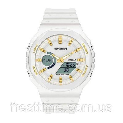 Жіночий наручний кварцовий (електронний) годинник Sanda 6016 White-Gold 1044-0068 фото