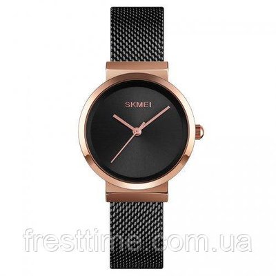 Жіночий наручний кварцовий годинник Skmei 1595RGBK Rose Gold-Black 1080-1133 фото